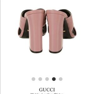 Gucci Neutral Porcelain Rose Webby Leather Slides